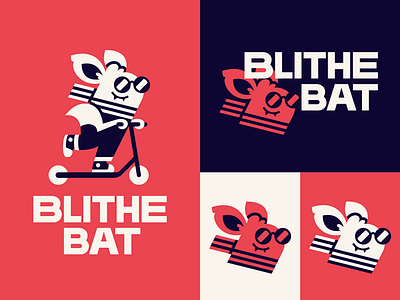 Blithe Bat bat branding charming creative fun glasses identity logo madeinaffinity mascot modern playful scarf whimsical