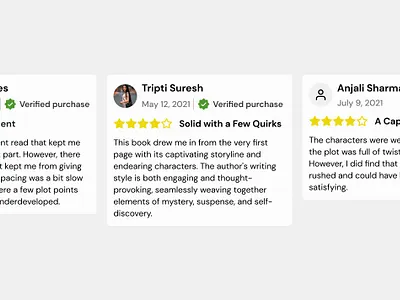 Day 39 >Daily Ui Challenge dailyui review card stars testimonial verified purchase