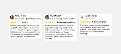 Day 39 >Daily Ui Challenge dailyui review card stars testimonial verified purchase