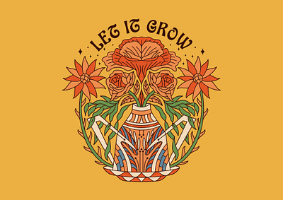 Let It Grow! apparel branding clothing brand design flower graphic design illustration logo merchandise poster retro vector