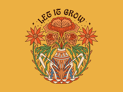 Let It Grow! apparel branding clothing brand design flower graphic design illustration logo merchandise poster retro vector