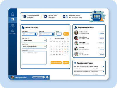 LEAVE DASHBOARD design ui uiscreens ux