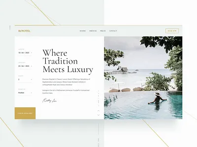 ROYOTEL branding classic color design elegance elegant gold hotel hotels luxury minimal pastel ui ux web website