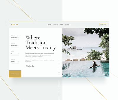 ROYOTEL branding classic color design elegance elegant gold hotel hotels luxury minimal pastel ui ux web website