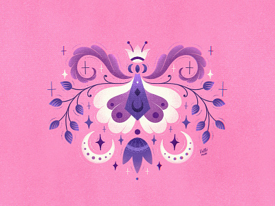 Butterfly abstract illustration abstract art artist butterfly concept design floral graphic design illustration leaves moon pink violet