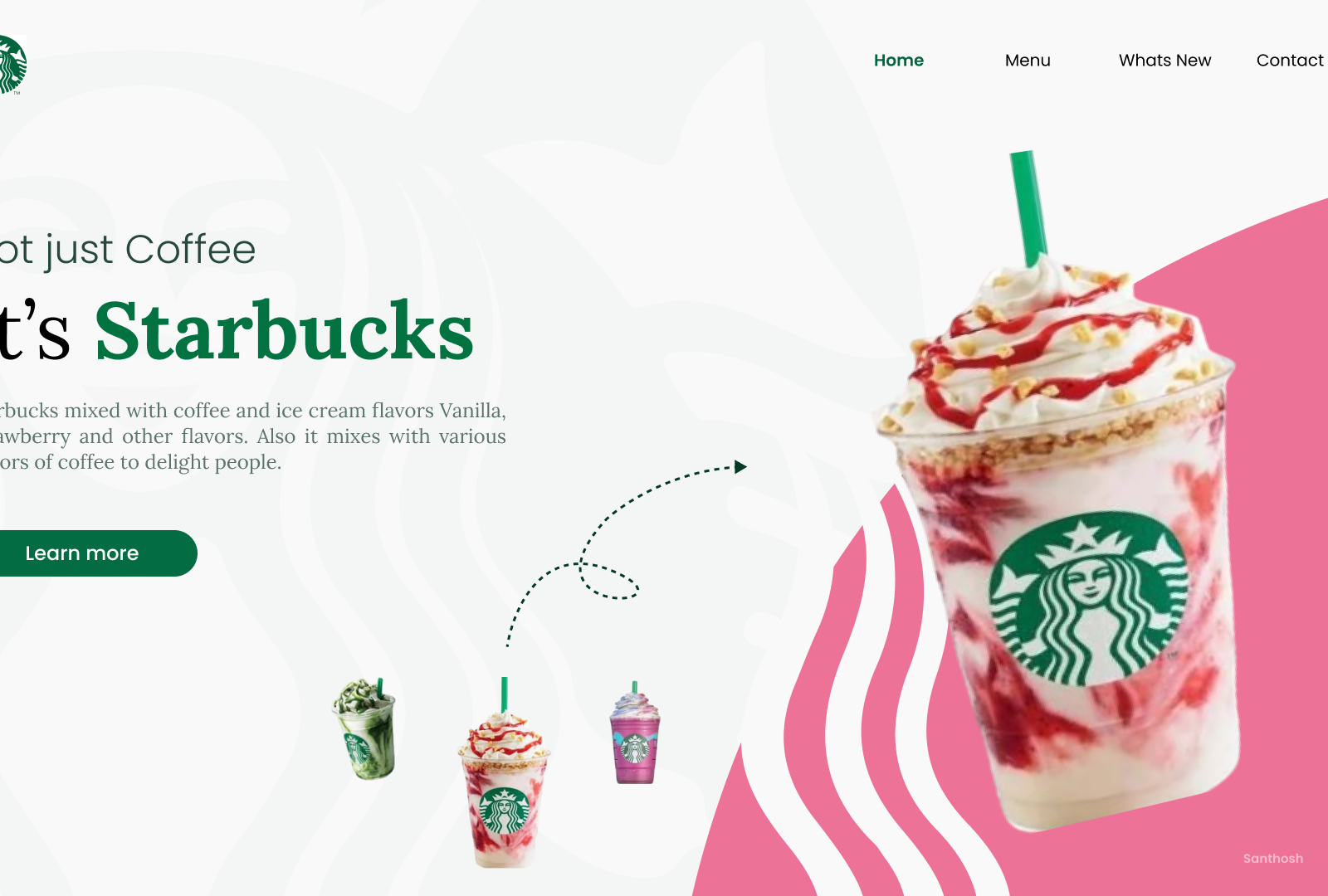 Redesign- Starbucks by SANTHOSH KUMAR S on Dribbble