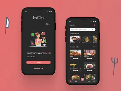 Dishdive food food app food notes app online food app recipe app restaurant app ui ux