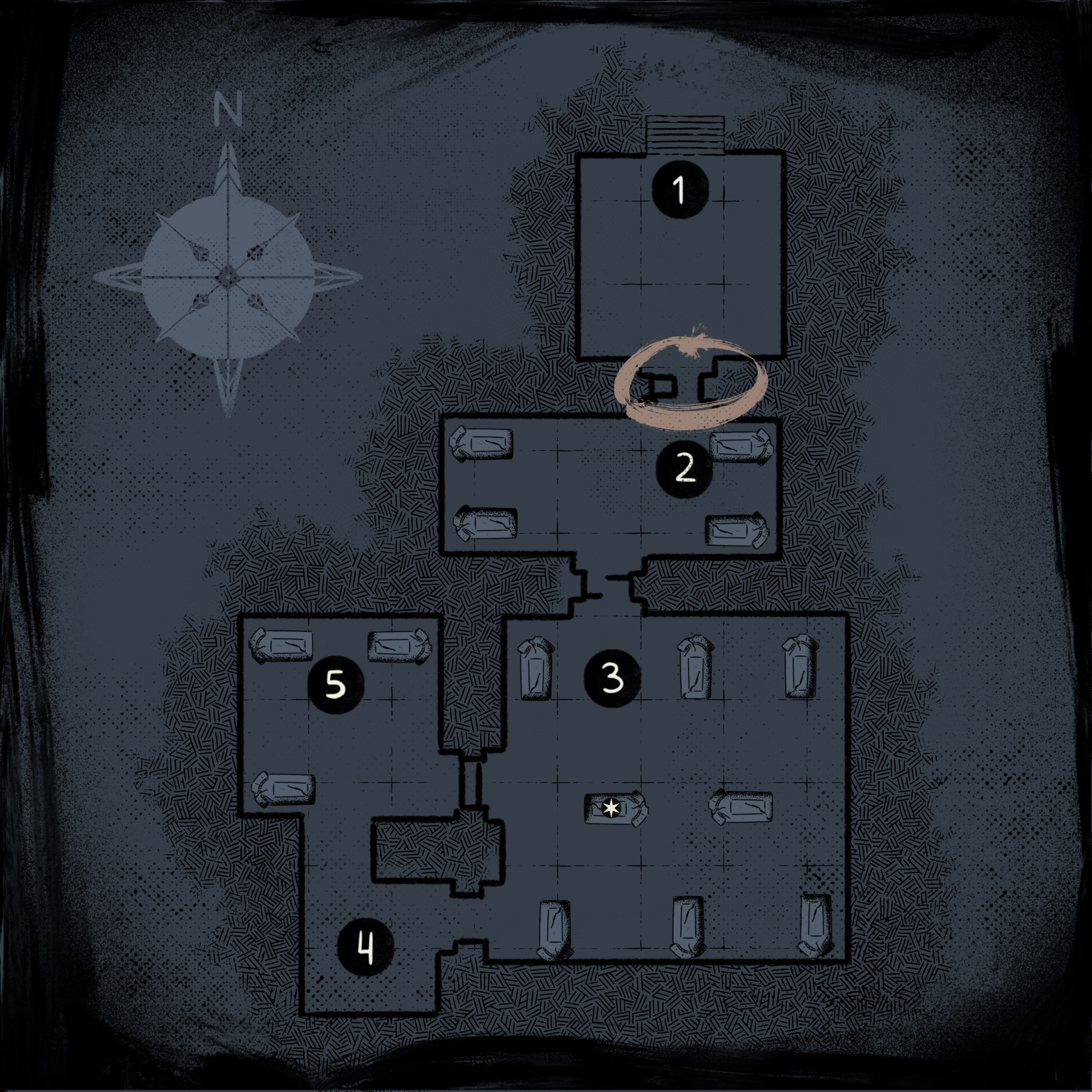 Dungeon map cemetery dnd dungeon dungeon map fantasy illustration map map design rpg ttrpg