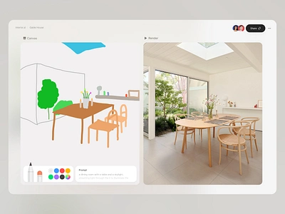 Interior.ai | Drawing Canvas 3d ai app architecture bard chatgpt clean design draw gpt home interior design modern paint product design render sketch ui ux webapp