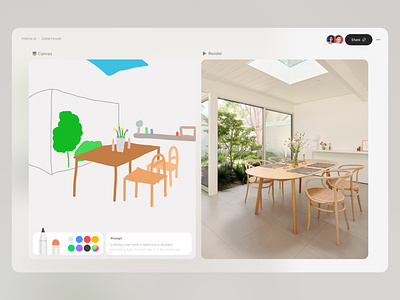 Interior.ai | Drawing Canvas 3d ai app architecture bard chatgpt clean design draw gpt home interior design modern paint product design render sketch ui ux webapp