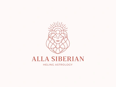 Alla Siberian astrology character heart logo logotype love nature psychology soul sun woman