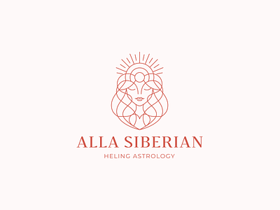 Alla Siberian astrology character heart logo logotype love nature psychology soul sun woman