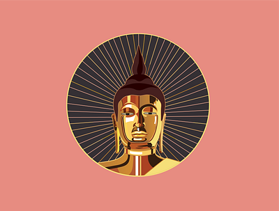 Buddha buddha charcater design gold graphic design illustration metal vector