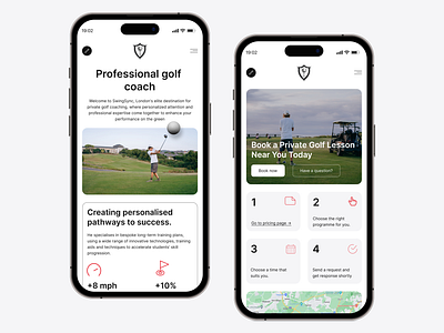 Mobile Website Design for Professional Golf Coach 🏌️ business concept home page landing page mobile sport ui ux website design дизайн