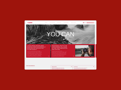 CANON Corporate website Redesign animation design ui ux web