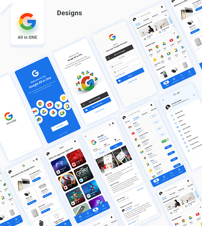 Google All in One App Design app app design application design branding design google graphic design ui ui ux