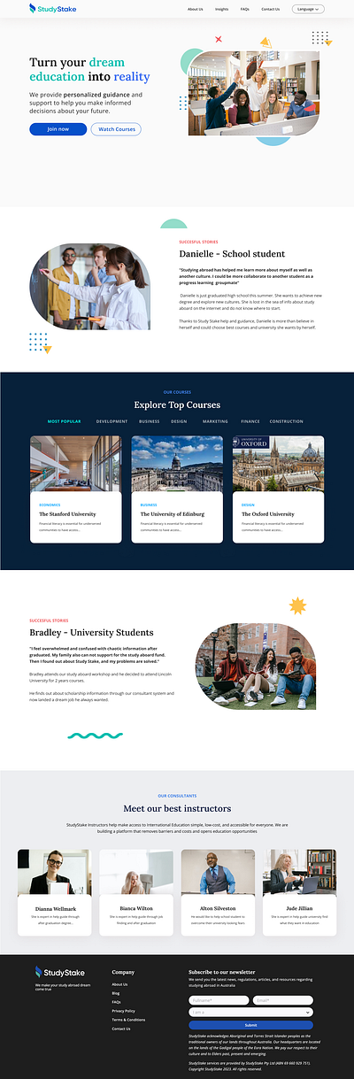 Study Abroad Center Introduction Web aboard design learning study ui uidesign webdesign website