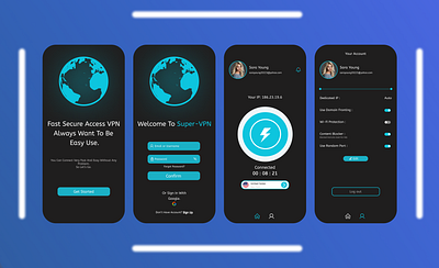 VPN app app appdesign english graphic design ui ux vpn