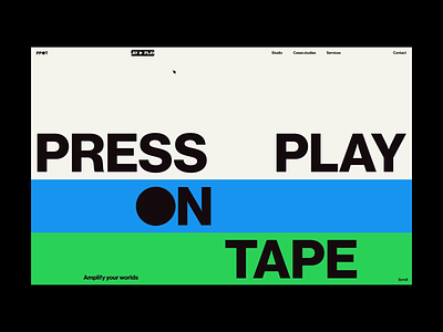Press Play On Tape homepage 80s animation audio tape branding design eightees home page interface landing page motion music retro sound design typography ui ux vhs web web design