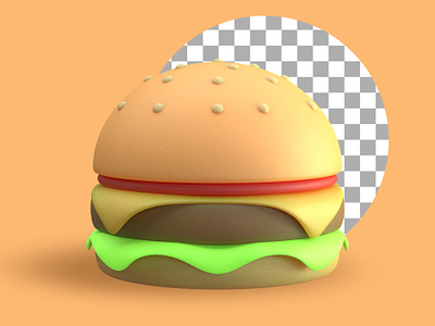 Hamburger 3D Object 3d asset blender branding design emoticon fastfood food graphic design hamburger icon illustration logo ui vector