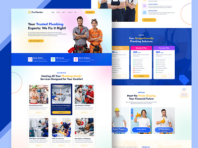 Plumbing Website UI UX Design business cms design graphic design plumber plumbing ui ux website