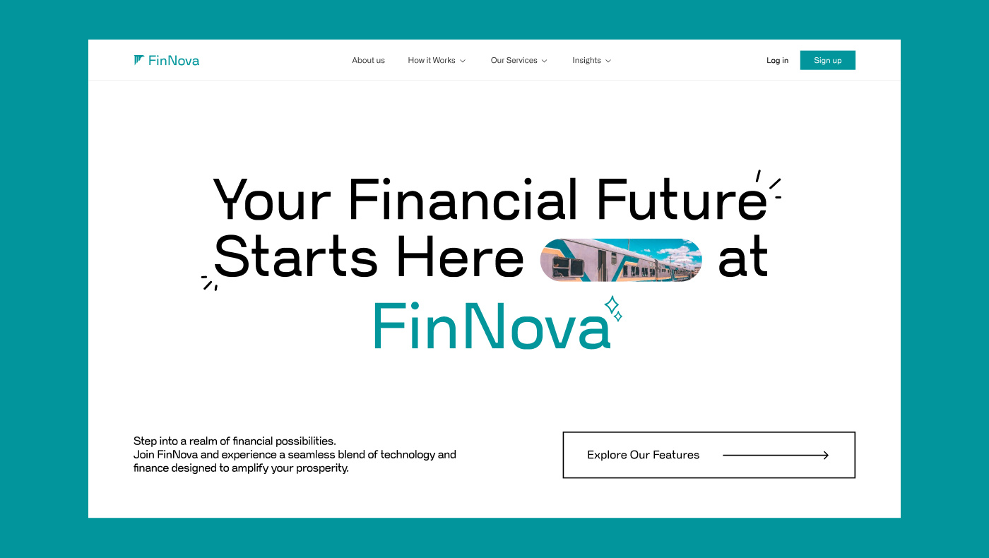 FinNova - Fintech Landing Page creative design fintech fintech design fintech web minimal product design ui uiux user interface user research web design website
