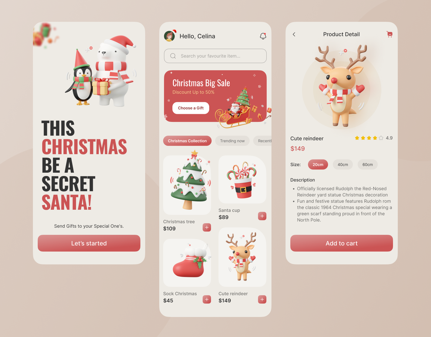 Christmas Mobile Application icon motion ui