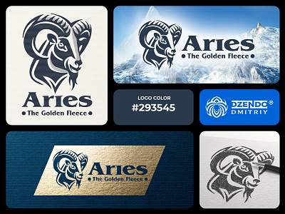 Aries logo animal branding buy logo golden fleece horns logo magnificent ram sheep