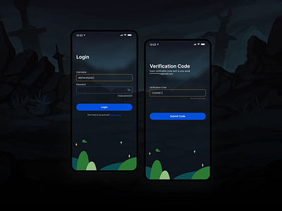 Dark Mode Login Page & Forgot Password Page clean dark mode forget password forgot password gamification login page mobile design mobile ui ui design ui inspo