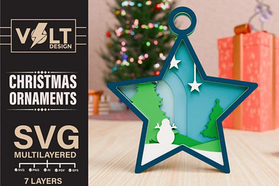Christmas Ornament 3D SVG Multilayered christmas craft ornaments paper cut papercraft