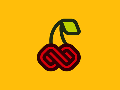 Infinity Cherry Logo brand branding cherry food for sale infinity logo mark nagual design plant