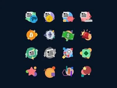 Newsletter Crypto Icons Set 2d animated animation bitcoin blockchain crypto design ethereum icon icon set icons motion graphics news newsletter set simple ui