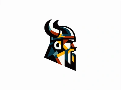 Geometric Viking Logo beard branding colors design emblem face geometric god icon identity illustration logo mark odin portrait sports symbol vector viking warrior