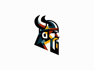 Geometric Viking Logo beard branding colors design emblem face geometric god icon identity illustration logo mark odin portrait sports symbol vector viking warrior