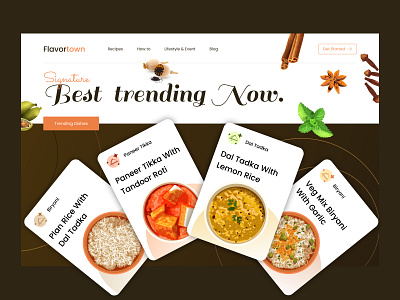 Flavortown Landing Page 2d 3d animation branding design encodedots food graphic design illustration landing logo ui uiux vector website