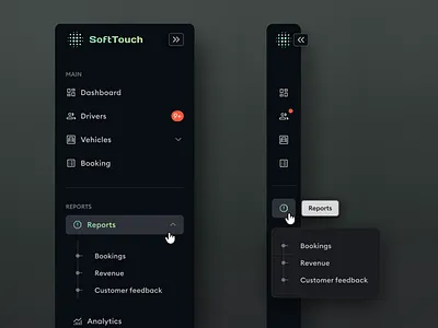 Sidebar navigation for Dashboard crm dashboard sidebar navigation ui ux
