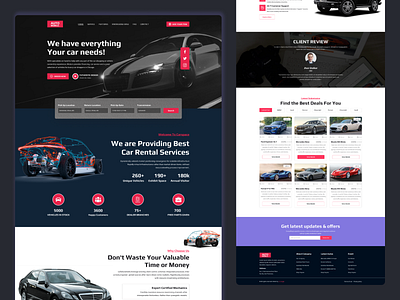 Automobile Landing Page agency landing page auto automobile automotive banner branding car car rental car shop clean design design graphic design logo minimal design typography ui vihcle website