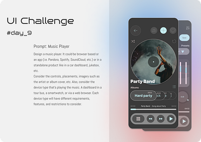 Daily UI challenge, Day 9 dailyui design media music player ui ux