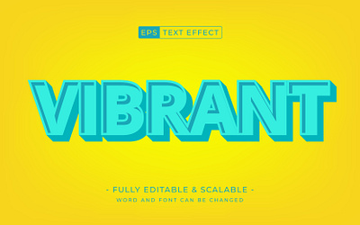 vibrant color 3d editable text effect - vintage color palette background design illustration lettering logo logotype modern style ui vector