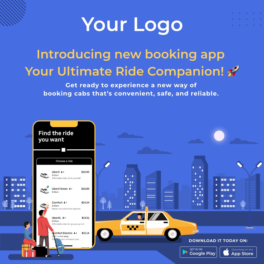 New Launch cab booking app social media post by Pankaj sharma on Dribbble