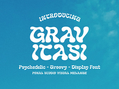 Gravitasi Psychedelic Display Font display font display type font typeface groovy groovy font handwriting font packaging label poster psychedelic psychedelic font title font typeface design typography vintage font