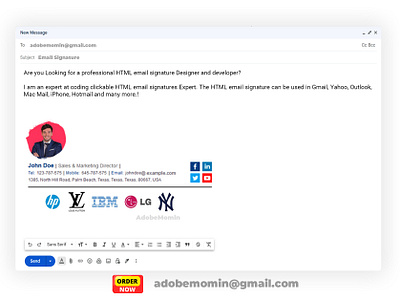 HTML clickable signature for outlook, gmail and apple. clickable html email signature clickable signature email signature email signature html gmail and apple. html email signature html signature outlook signature