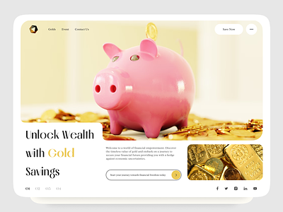 Gold Investment website - Piggoldy clean clean design gold investment landing landingpage pigoldy saving simple trend design ui uiux virtual reality vr web webdesign website