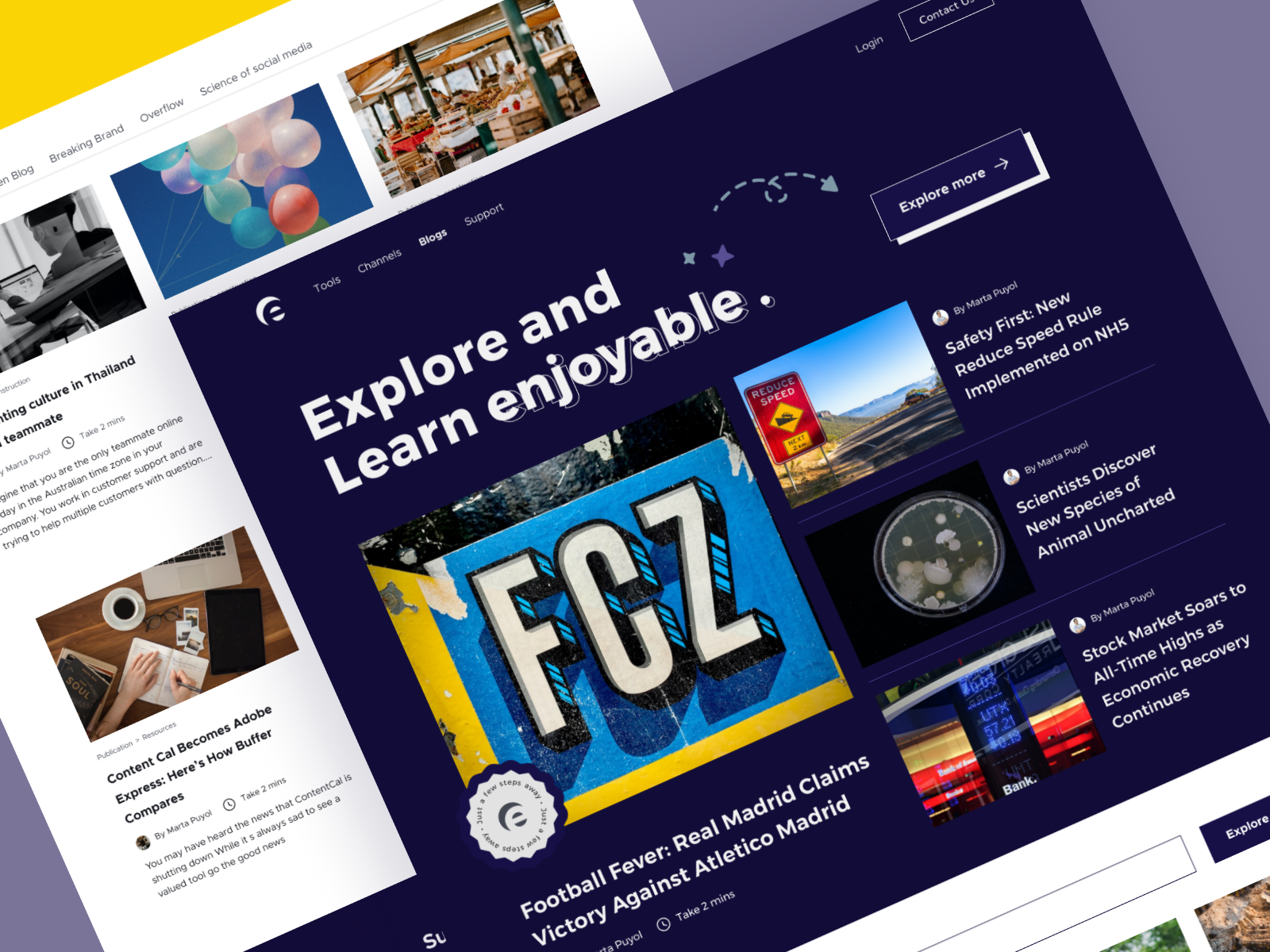 Eissh - Blog web page article blog blog page blogging branding clean clean webdesign dark theme feed grid journal landing page magazine news newslatter newspapper photography story typography uiux