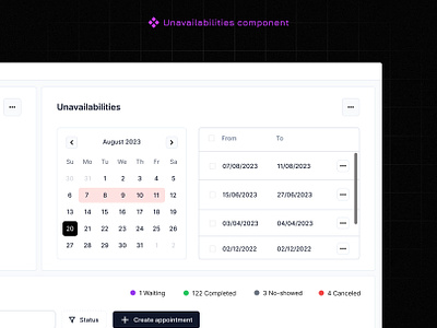 Calendar app calendar calendora component design interface product ui ux