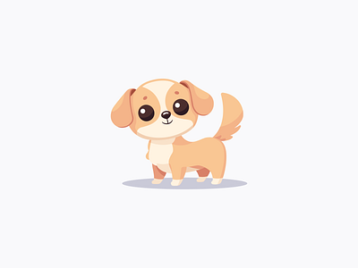 Flat puppy illustration art artist cute design digital digital art dog flat illustration illustration illustrator kawaii puppy