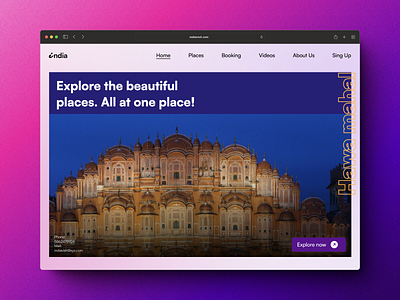 "VisitIndia" is a travel planning website. (Landing page) design responsive design ui ux