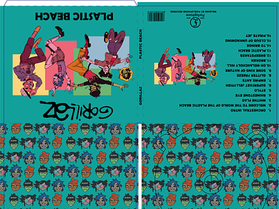 Diseño digipack disco de Gorillaz cd design disco diseño diseño grafico graphic design illustration illustrator