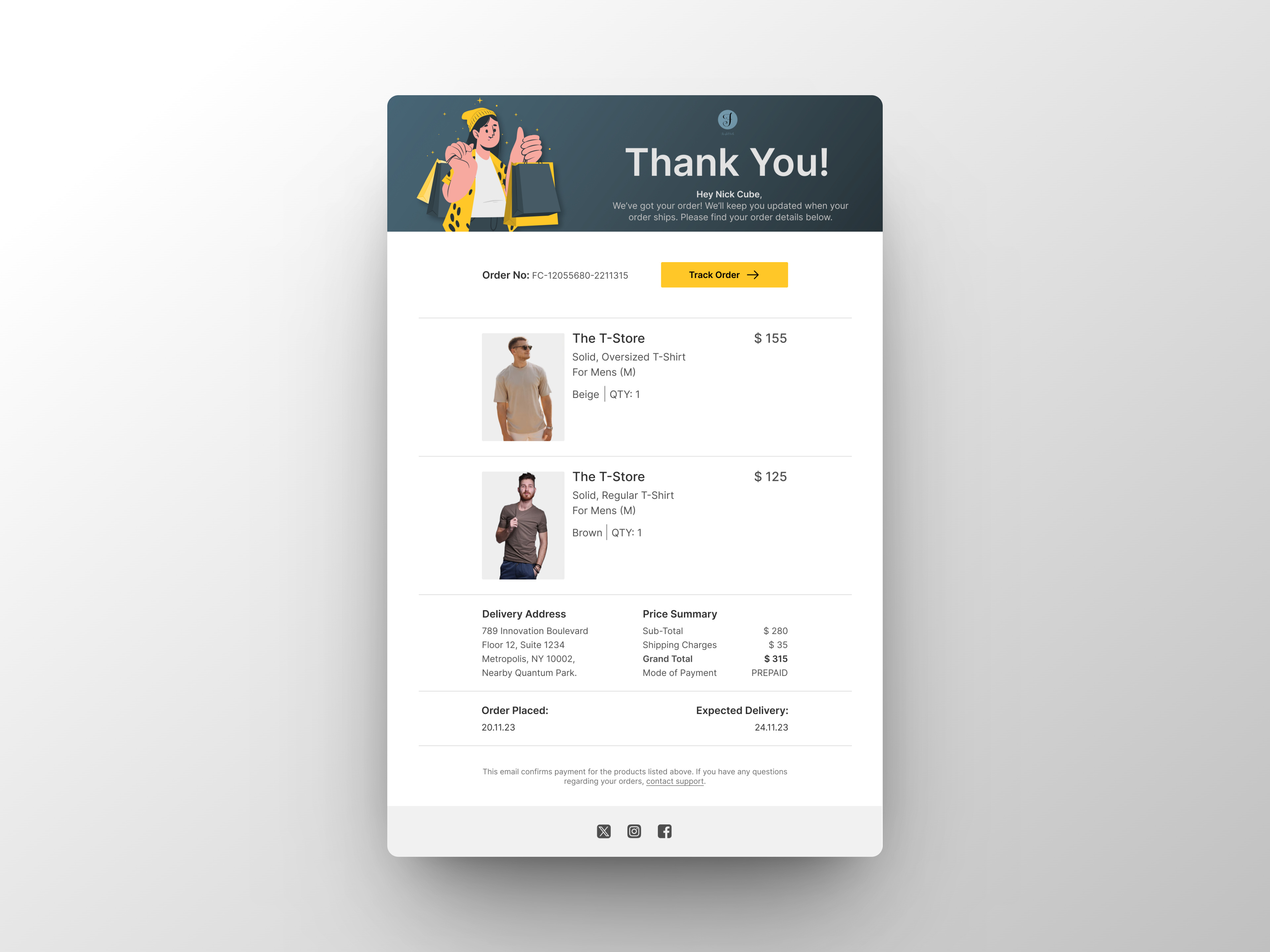 An Email Receipt challenge concept daily ui design email receipt email template figma light mode ui design ui designer uiux web design