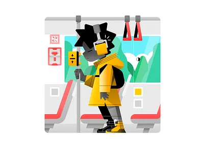 commute character design flat icon illustration illustrator logo ui vector waldek